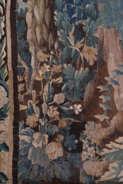 18th Century Framed Fragment of French Aubusson Tapestry with Natural Scenery