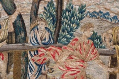 18th century framed French embroidery, Pétanque game - 57x70 cm - No. 1561