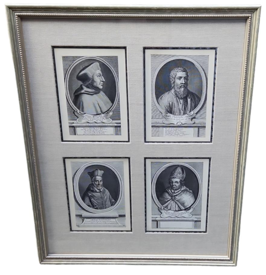 Gerahmte Lithografien von bedeutenden Männern aus dem 18. Jahrhundert – 21 verfügbar (Versilbert) im Angebot