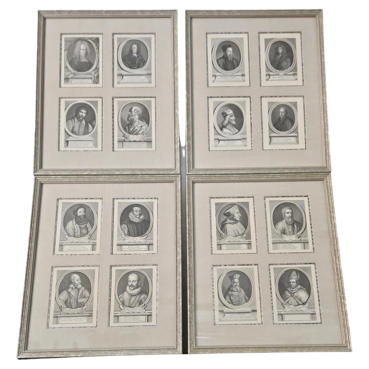 Lithographies encadrées du XVIIIe siècle d'hommes importants - 21 disponibles