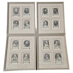 Antique 18th Century Framed Lithographs of Important Men - 21 Available