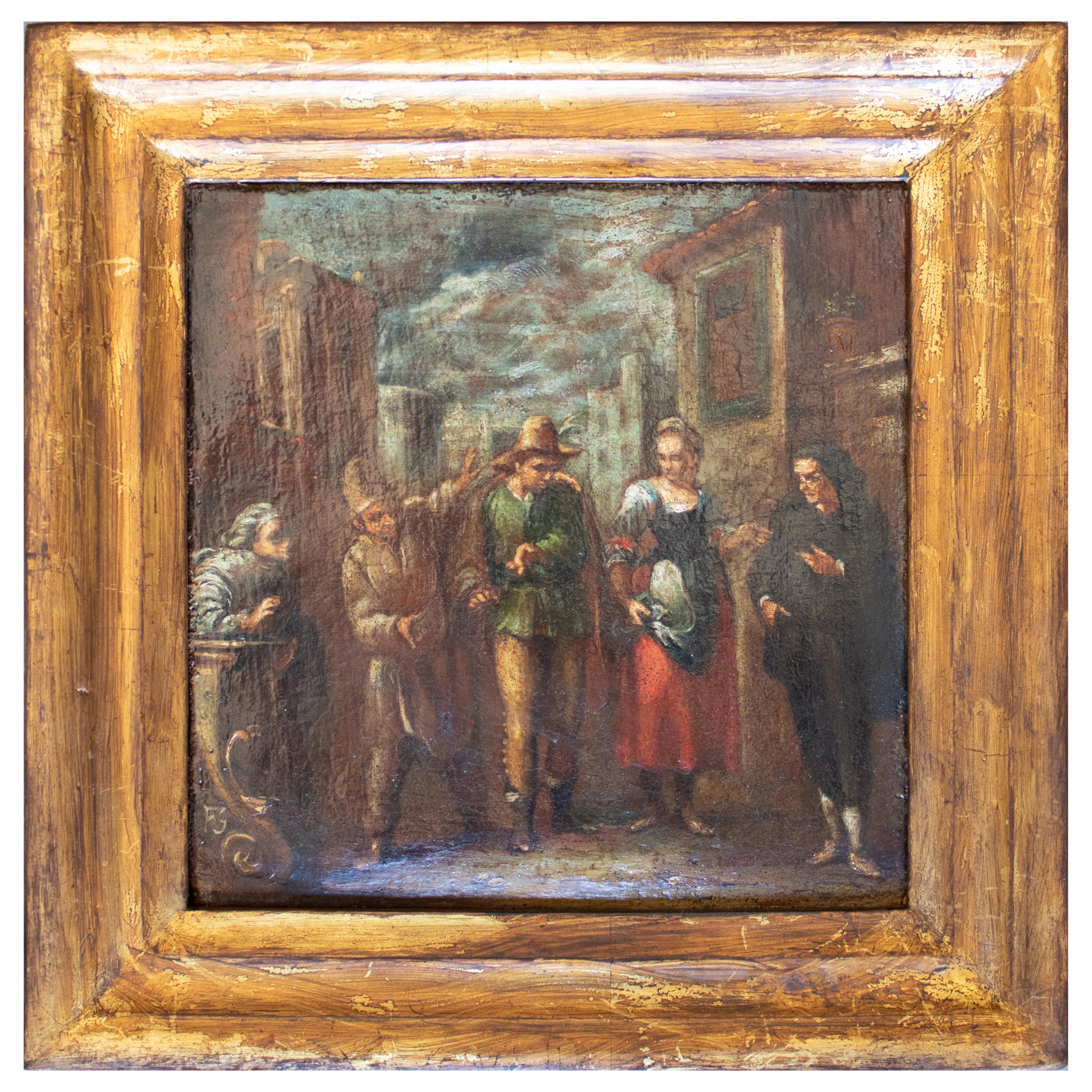 18th Century Framed Oil on Canvas Painting Attributed to Francesco Guardi