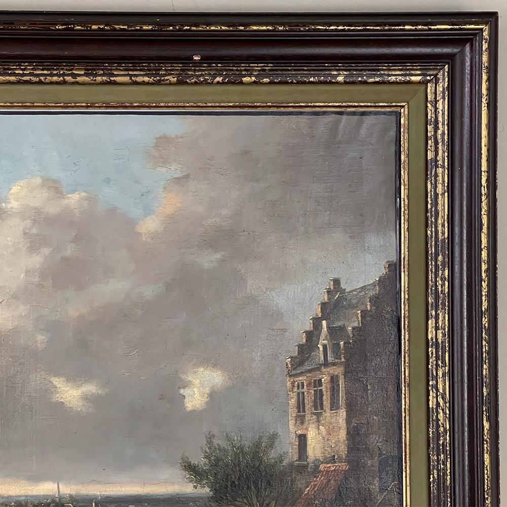 18th Century Framed Oil Painting on Canvas by Holland School For Sale 1