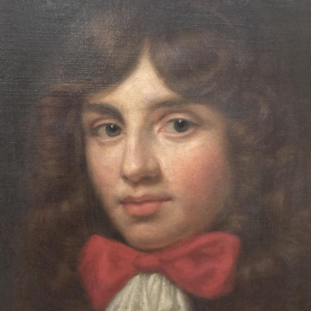 Baroque Revival 18th Century Framed Oil Portrait on Canvas