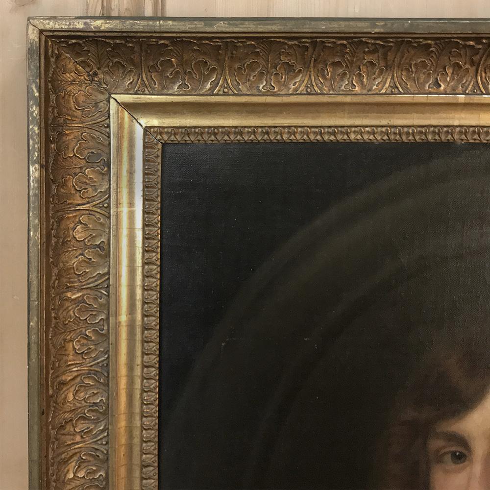 18th Century Framed Oil Portrait on Canvas 2
