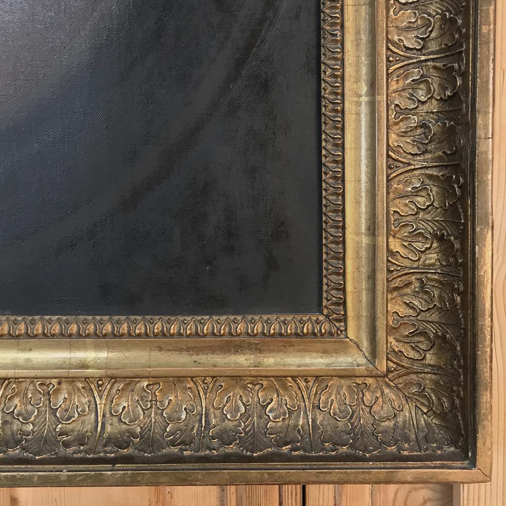 18th Century Framed Oil Portrait on Canvas 3