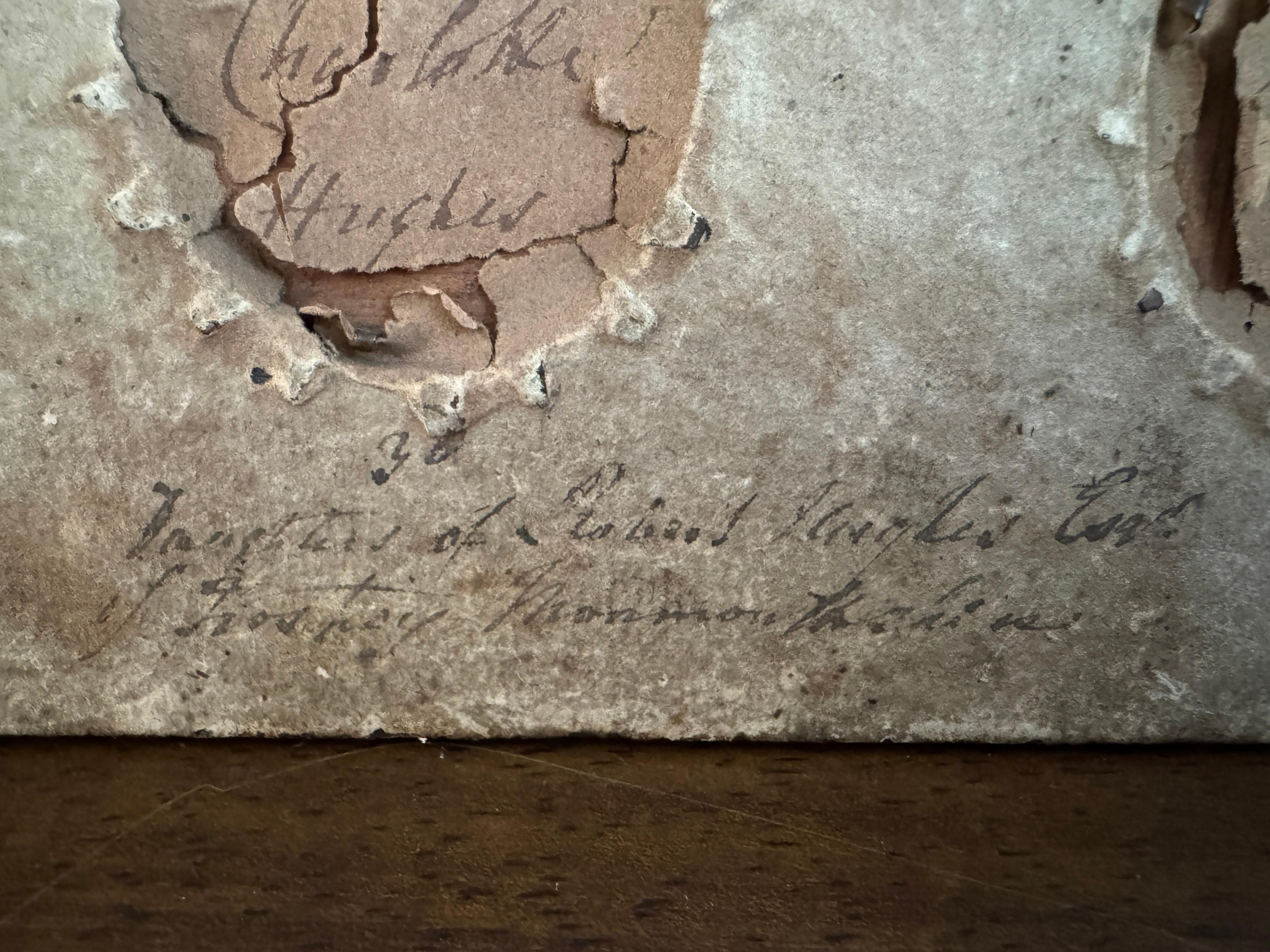 Gerahmter Satz von drei Plumbago-Porträtminiaturen aus dem 18. (Glas) im Angebot