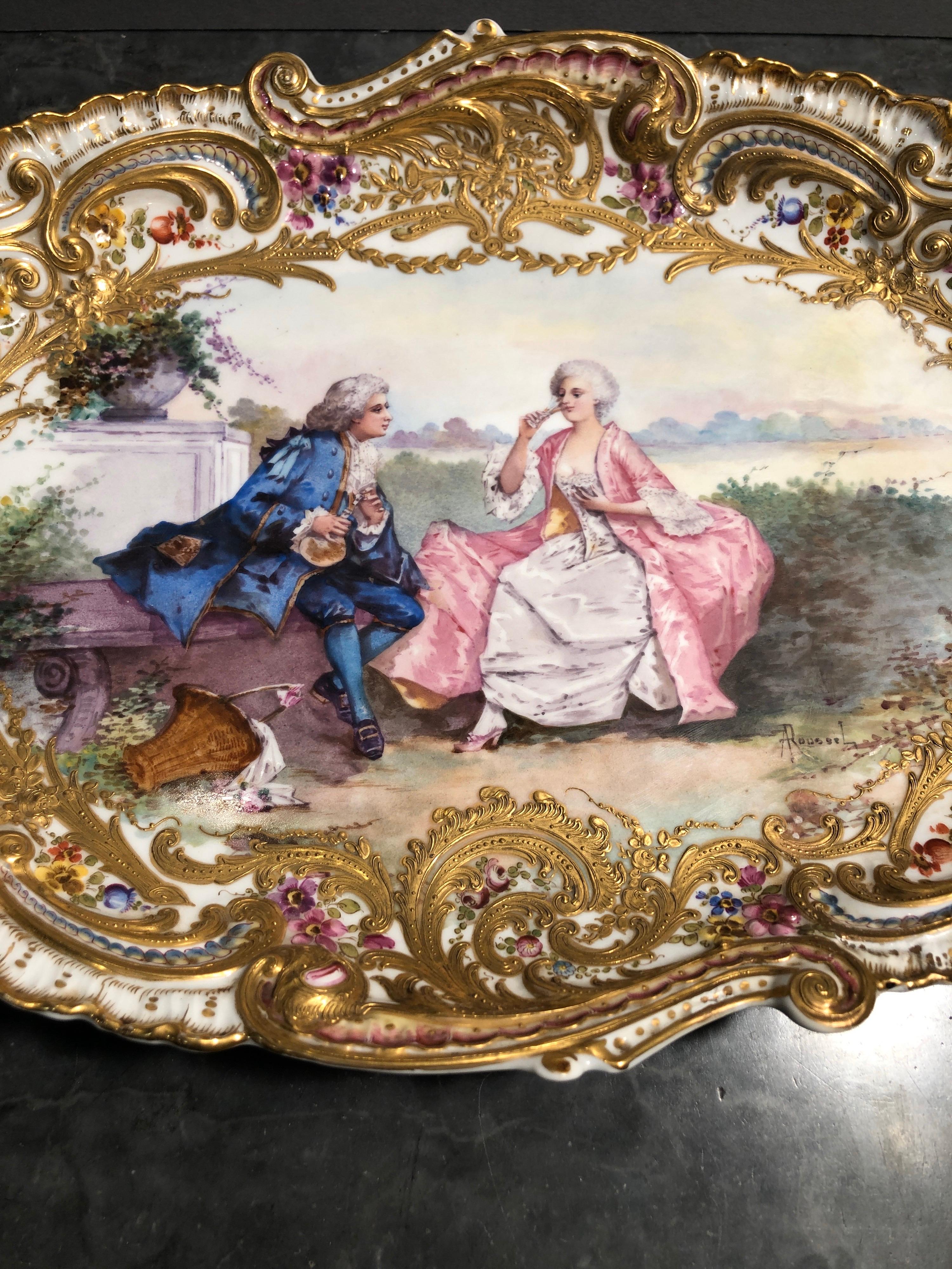 French 18th Century France Louis XV Porcelain Sévres Dish, 1758