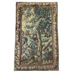 18th Century Franco-Flemish Verdure Tapestry with Bird in Flowering Landscape 18th Century Franco-Flemish Verdure Tapestry with Bird in Flowering Landscape