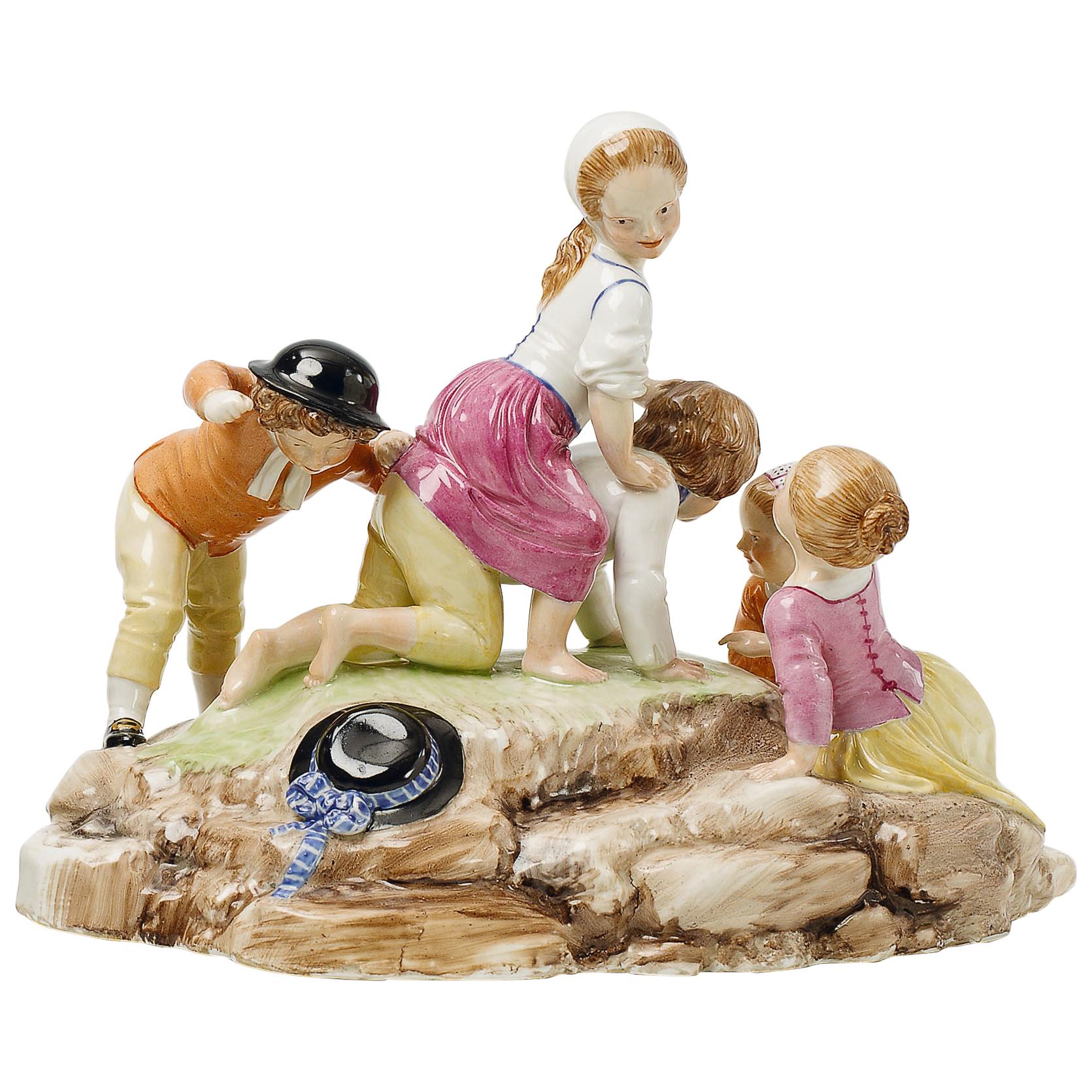 18th Century Frankenthal Group of Playing Children by Johann Peter Melchior For Sale