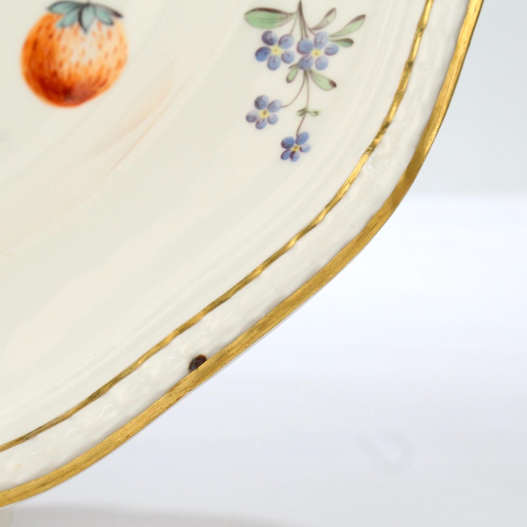 18th Century and Earlier 18th Century Frankenthal Porcelain Bowl with Hand Painted Fruit Decoration  For Sale