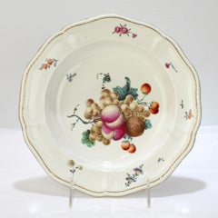18th Century Frankenthal Porcelain Bowl with Hand Painted Fruit & Nut Decor