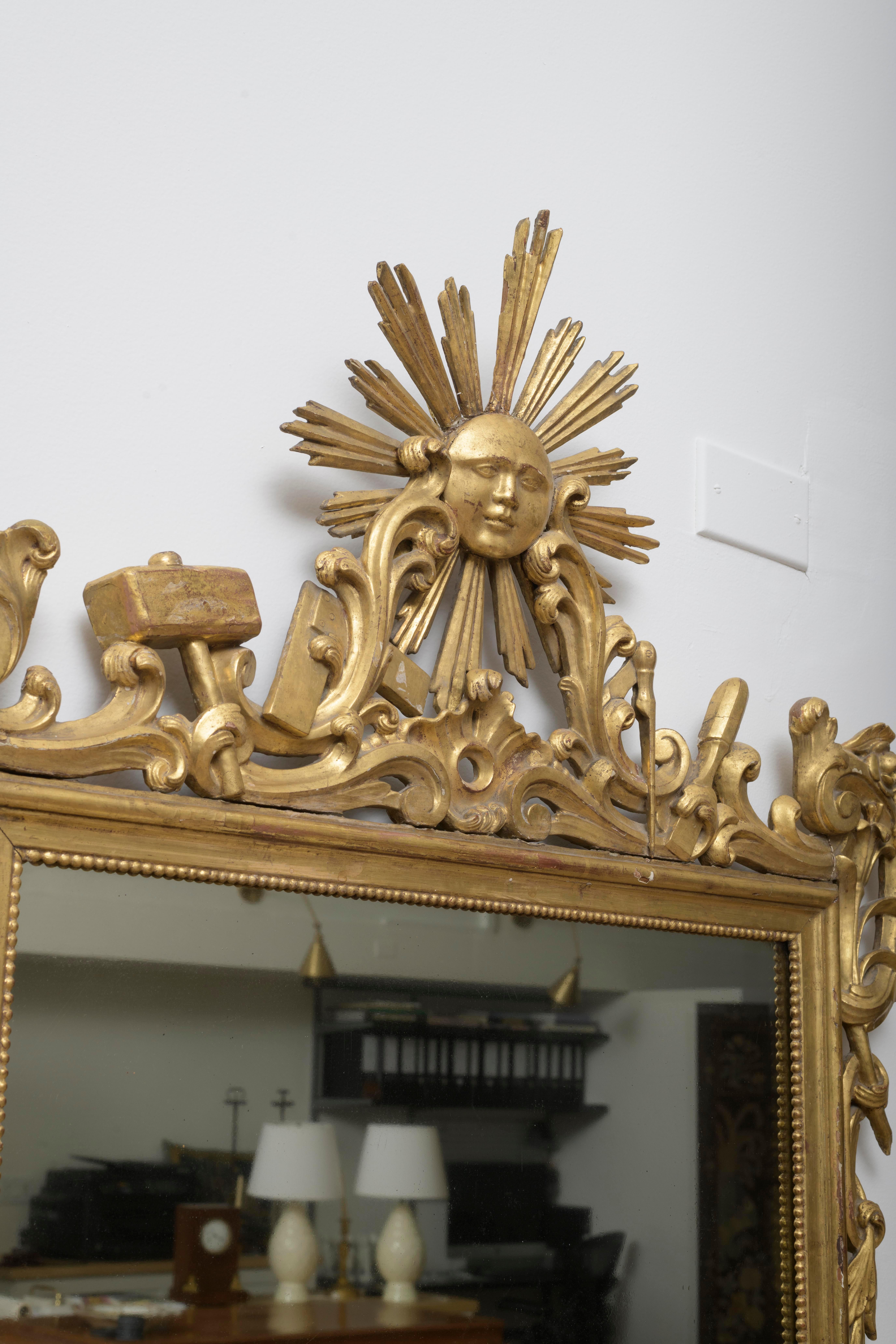 18th century freemason mirror For Sale 1