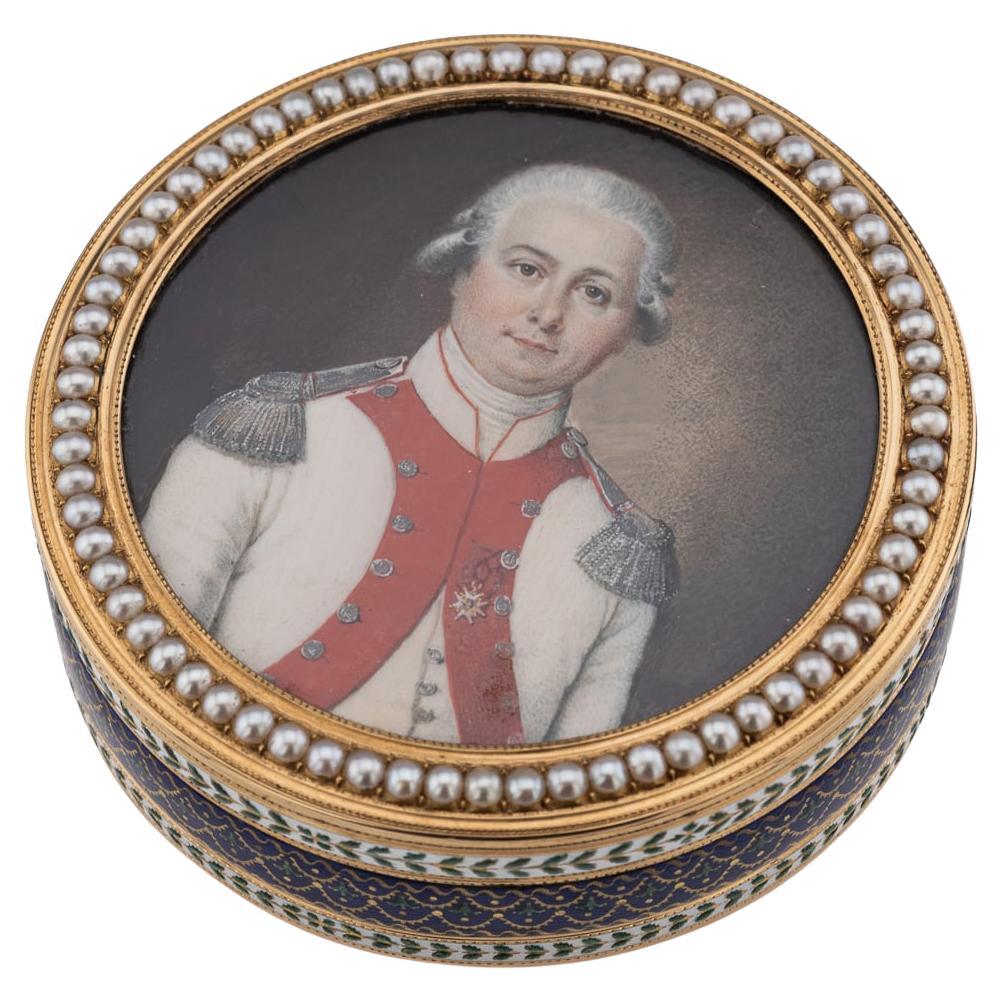 18th Century French 18K Gold & Enamel Snuff Box, Joseph-Etienne Blerzy c.1780