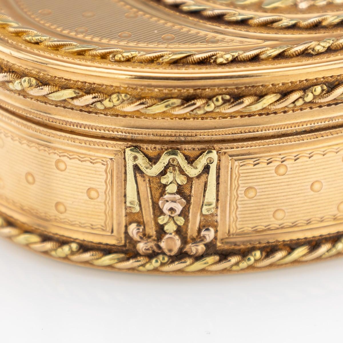 18th Century French 18K Three-Colour Gold Snuff Box, Nicolas Marguerit c.1770 For Sale 7