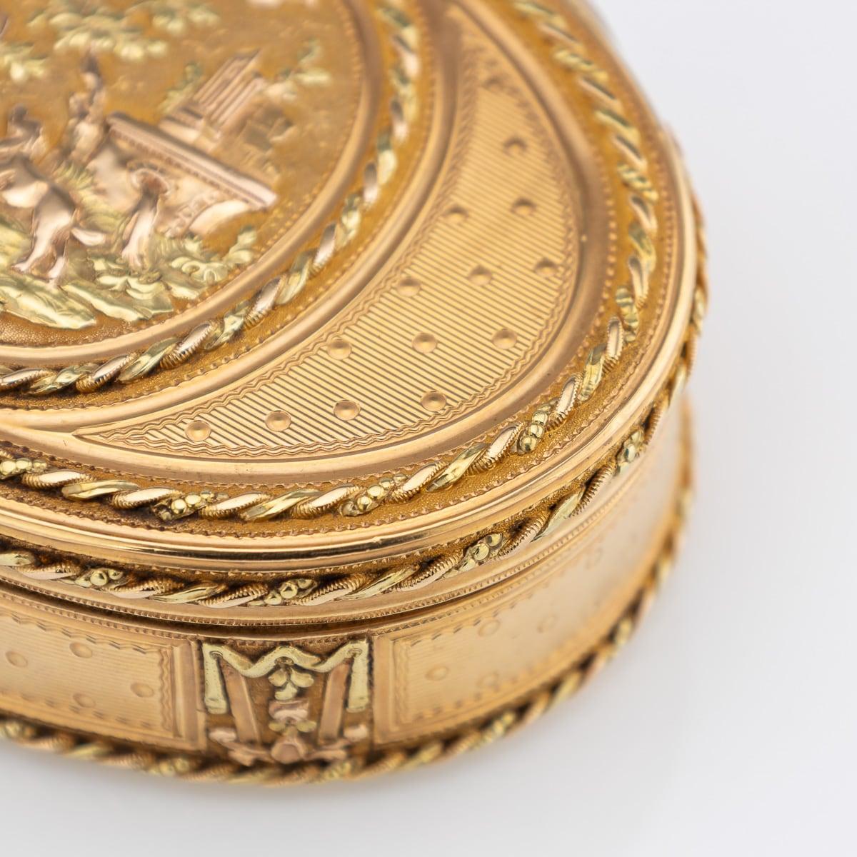 18th Century French 18K Three-Colour Gold Snuff Box, Nicolas Marguerit c.1770 For Sale 8