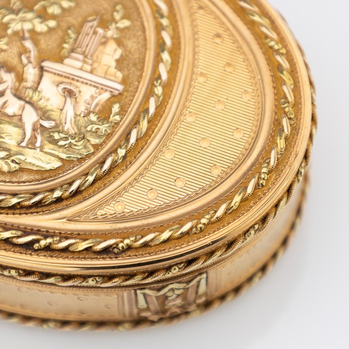 18th Century French 18K Three-Colour Gold Snuff Box, Nicolas Marguerit c.1770 For Sale 9