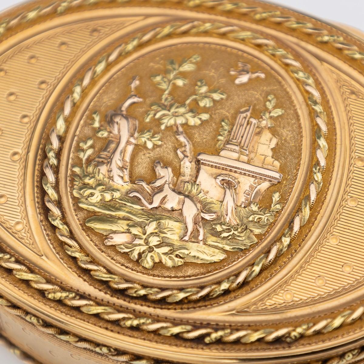 18th Century French 18K Three-Colour Gold Snuff Box, Nicolas Marguerit c.1770 For Sale 10