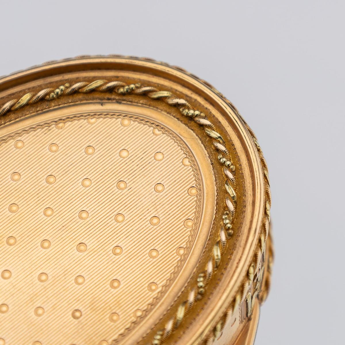 18th Century French 18K Three-Colour Gold Snuff Box, Nicolas Marguerit c.1770 For Sale 12