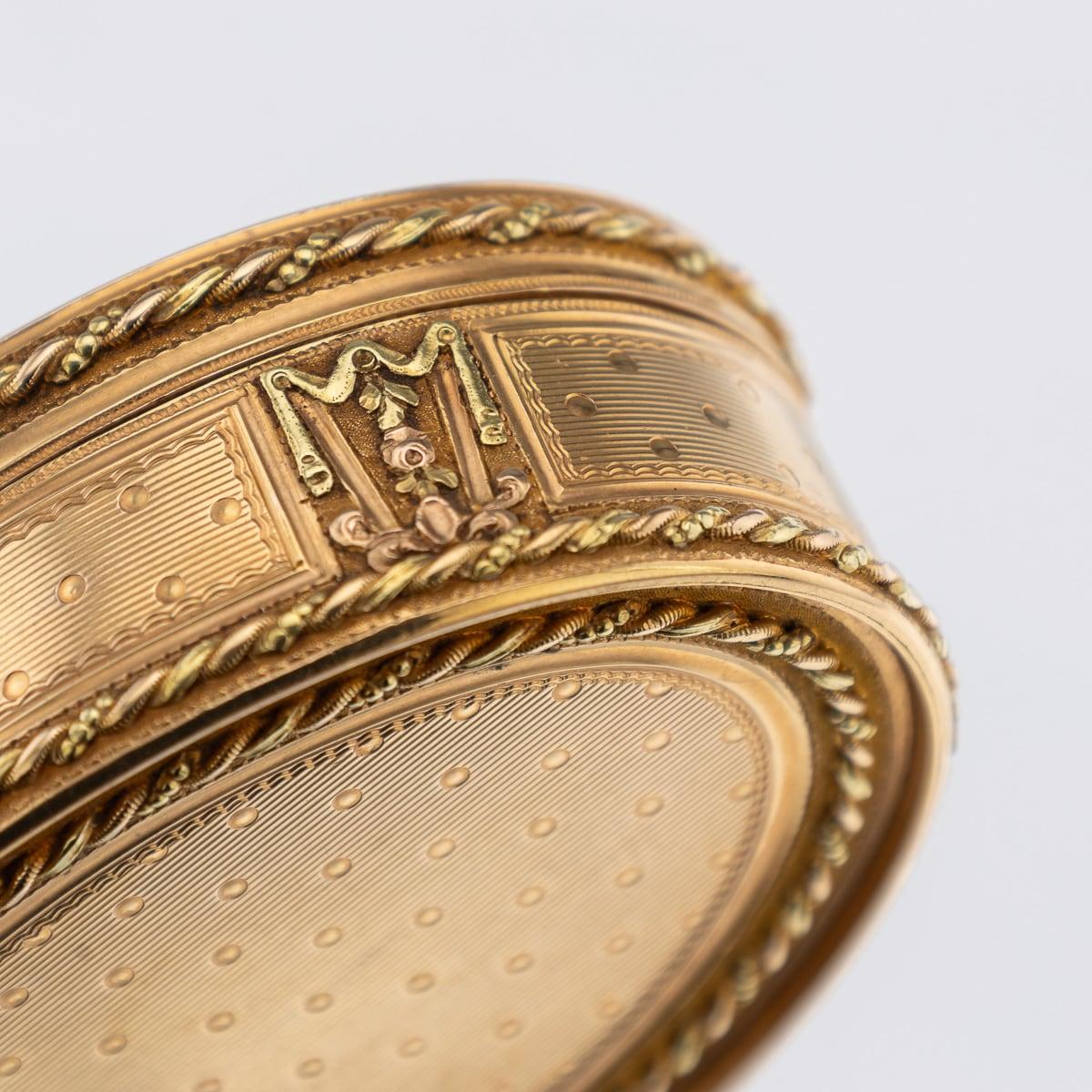 18th Century French 18K Three-Colour Gold Snuff Box, Nicolas Marguerit c.1770 For Sale 13