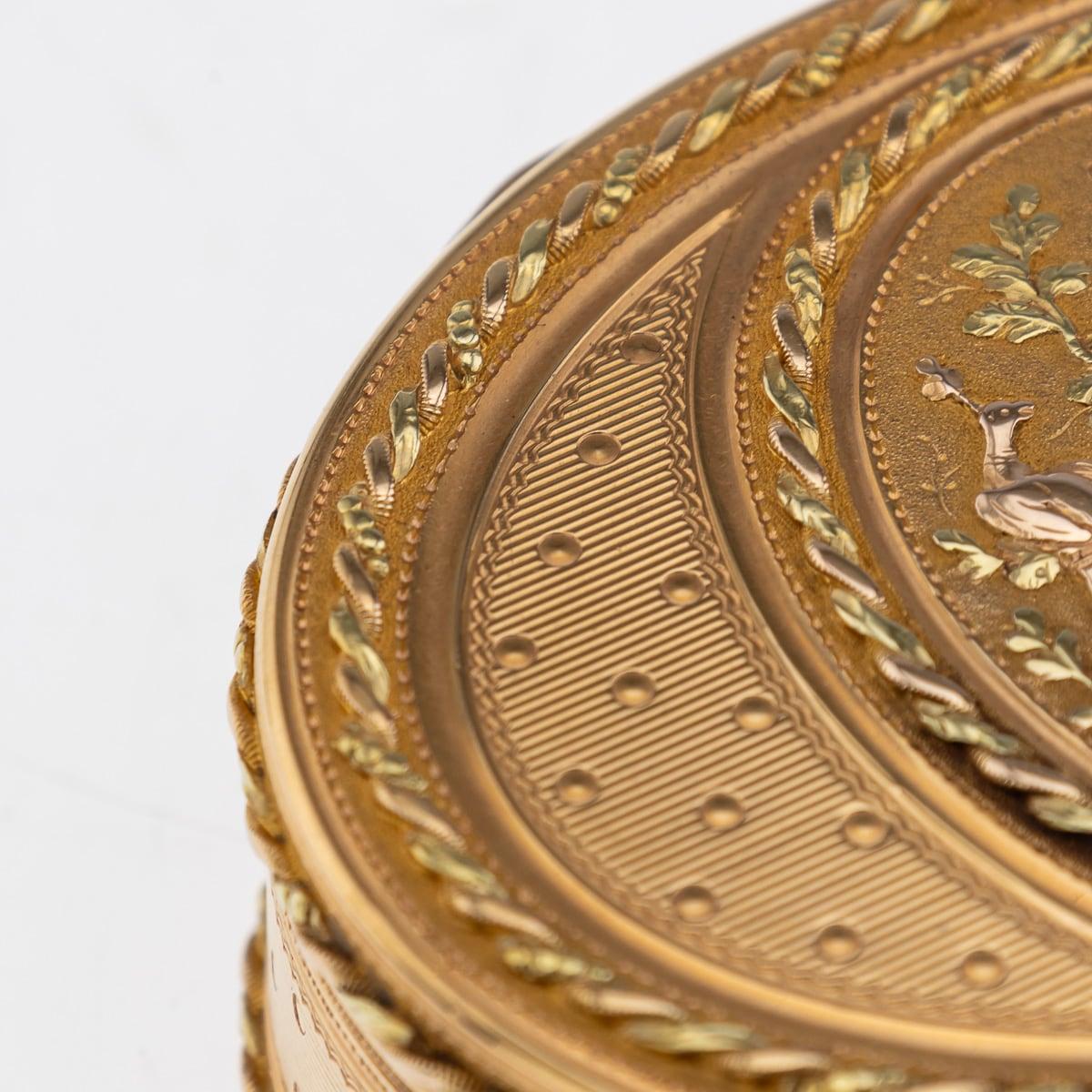 18th Century French 18K Three-Colour Gold Snuff Box, Nicolas Marguerit c.1770 For Sale 5