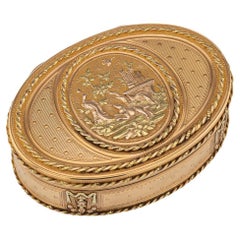 Tabatière française du XVIIIe siècle en or 18 carats à trois couleurs, Nicolas Marguerit c.1770