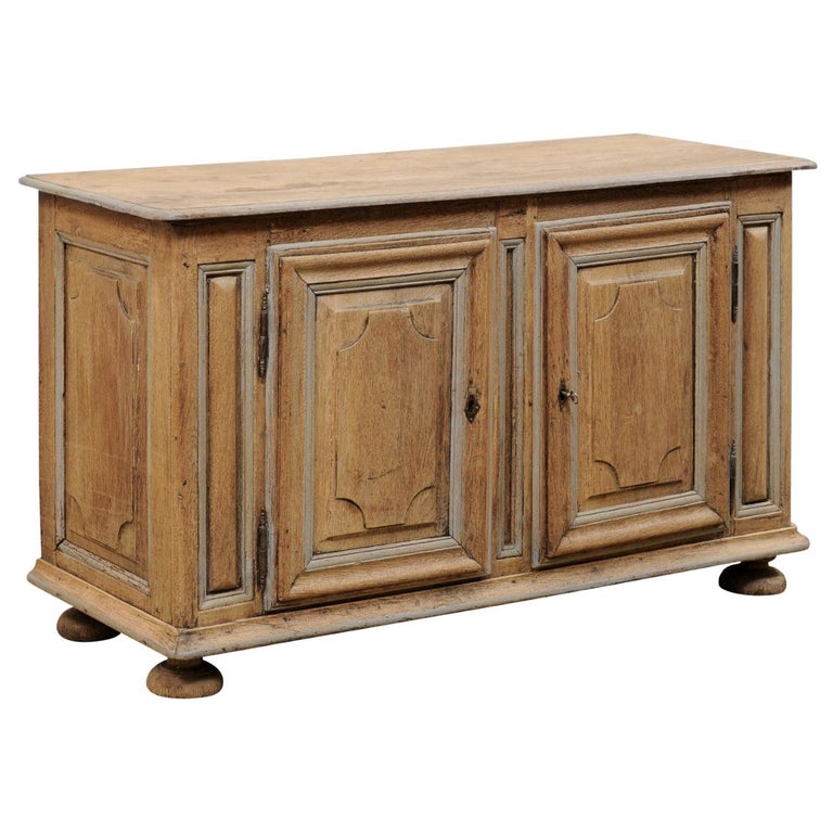 18th Century French 2Door Oak Buffet with Nicely Carved Raised