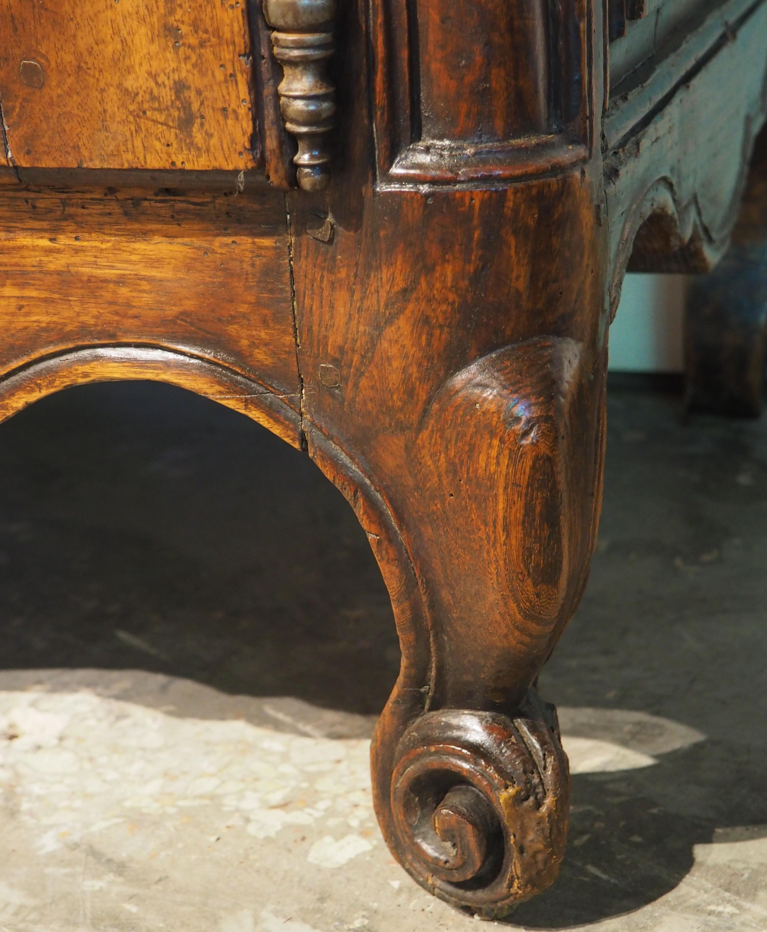 18th Century French 3-Door Walnut Carved Louis XV Enfilade 4