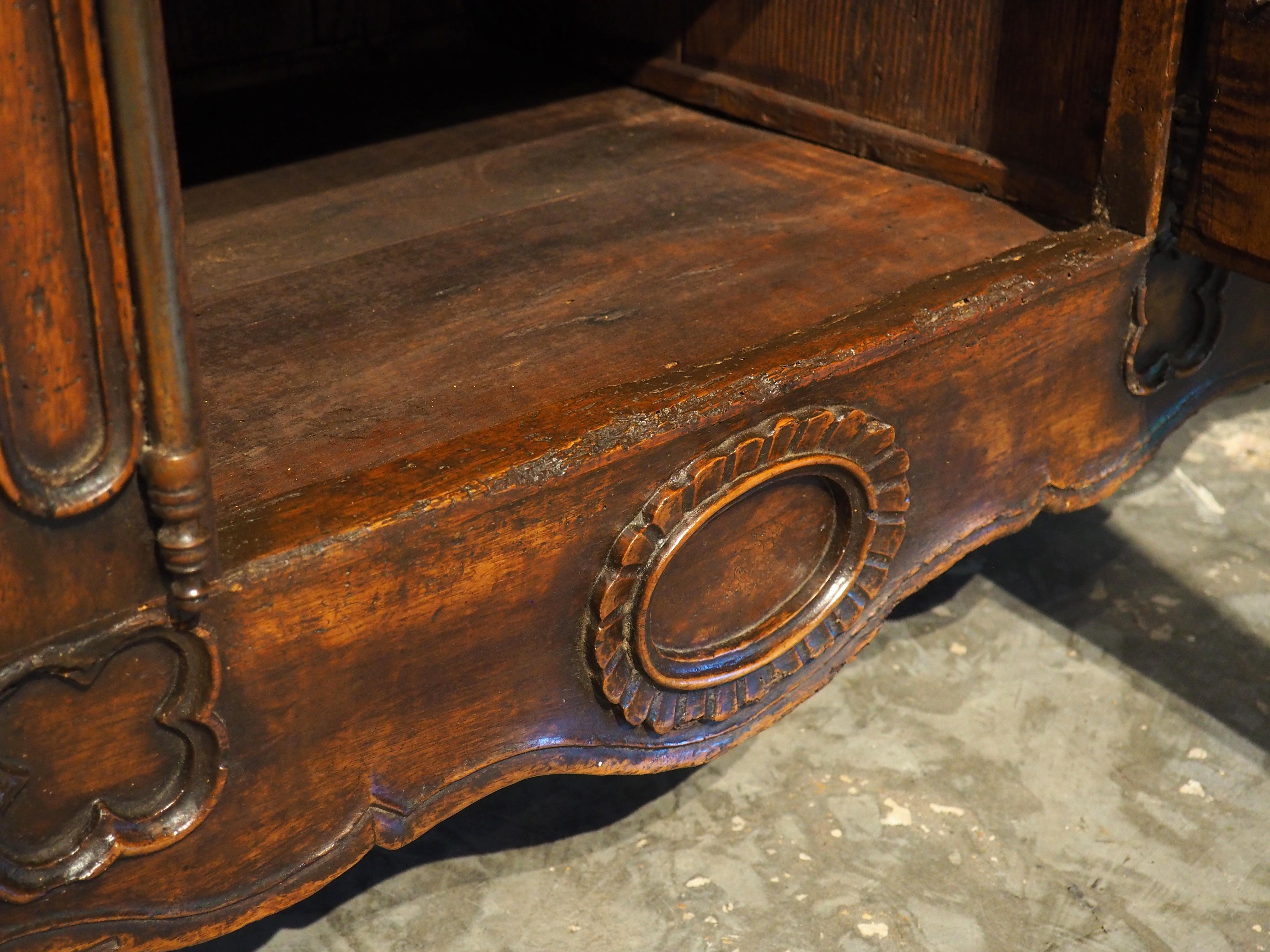 18th Century French 3-Door Walnut Carved Louis XV Enfilade 11