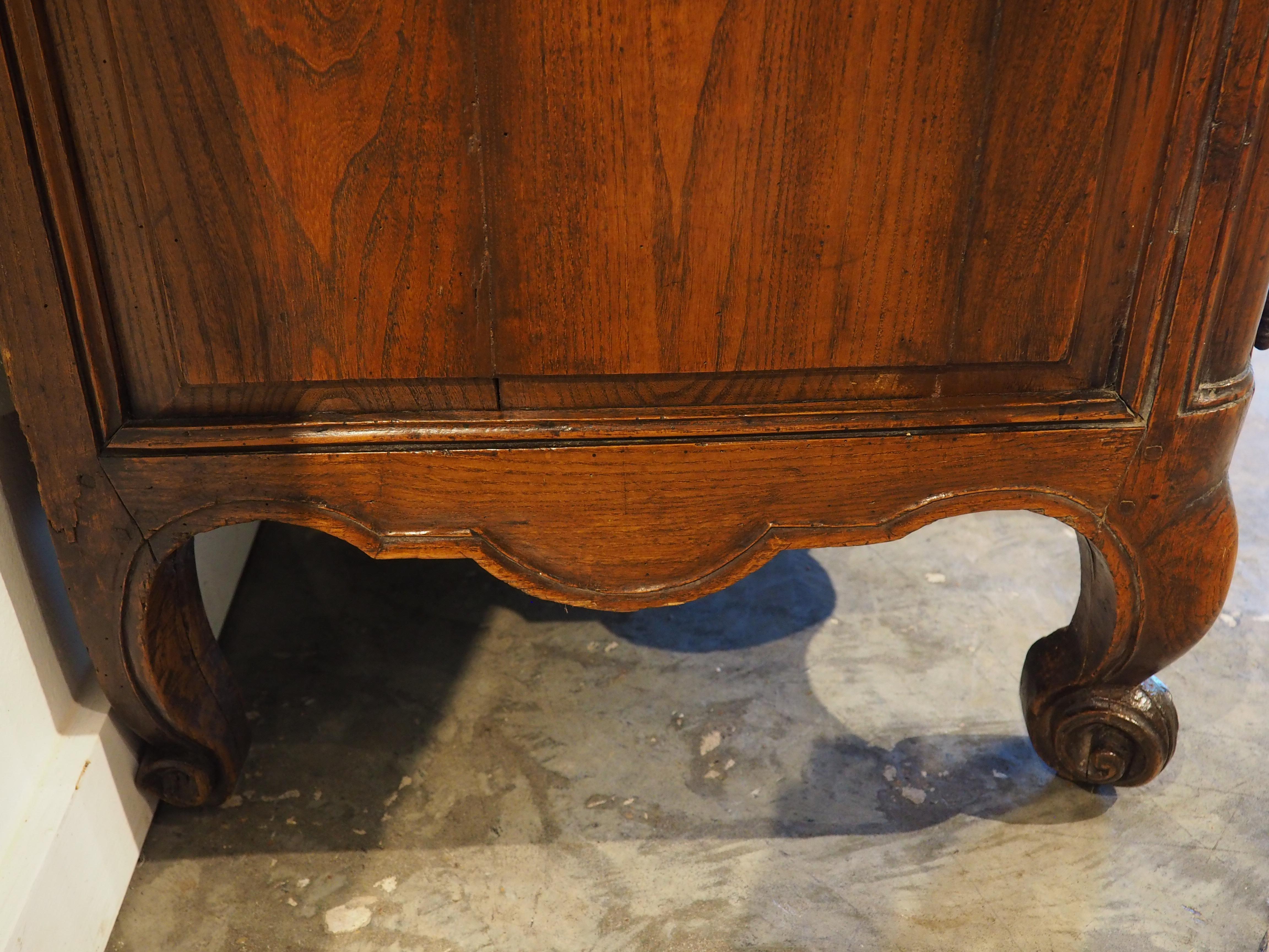Metal 18th Century French 3-Door Walnut Carved Louis XV Enfilade