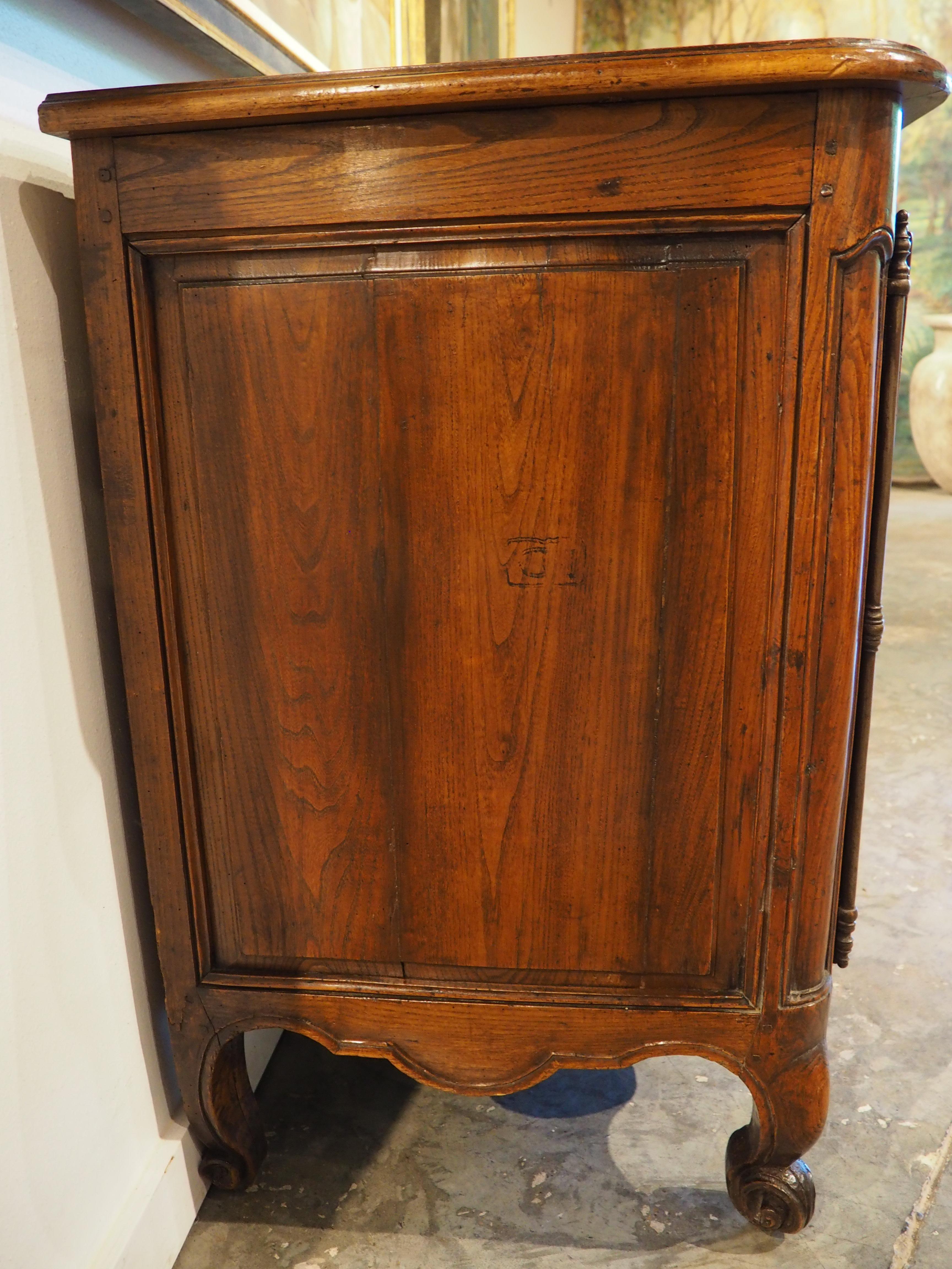 18th Century French 3-Door Walnut Carved Louis XV Enfilade 1