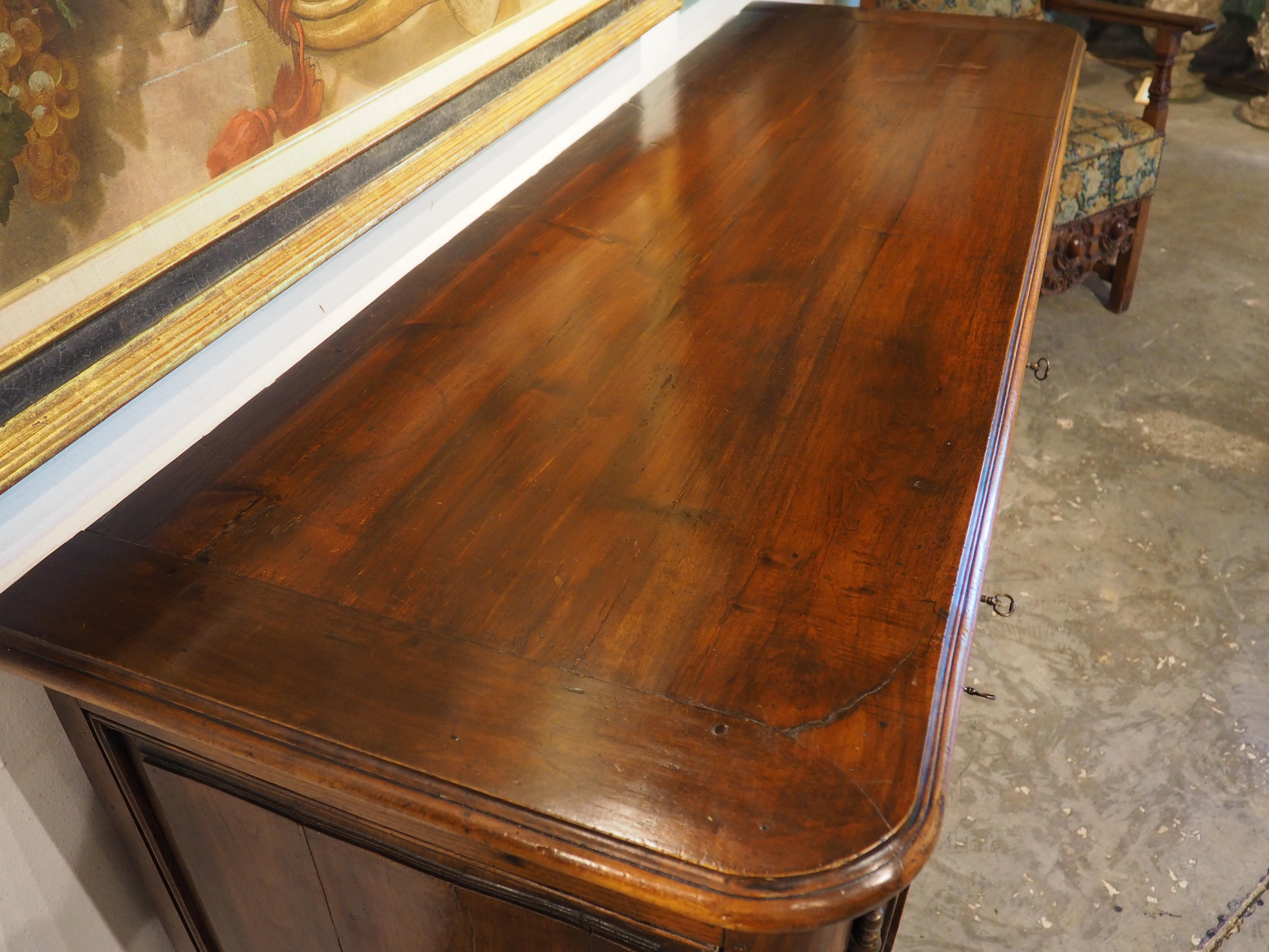 18th Century French 3-Door Walnut Carved Louis XV Enfilade 2