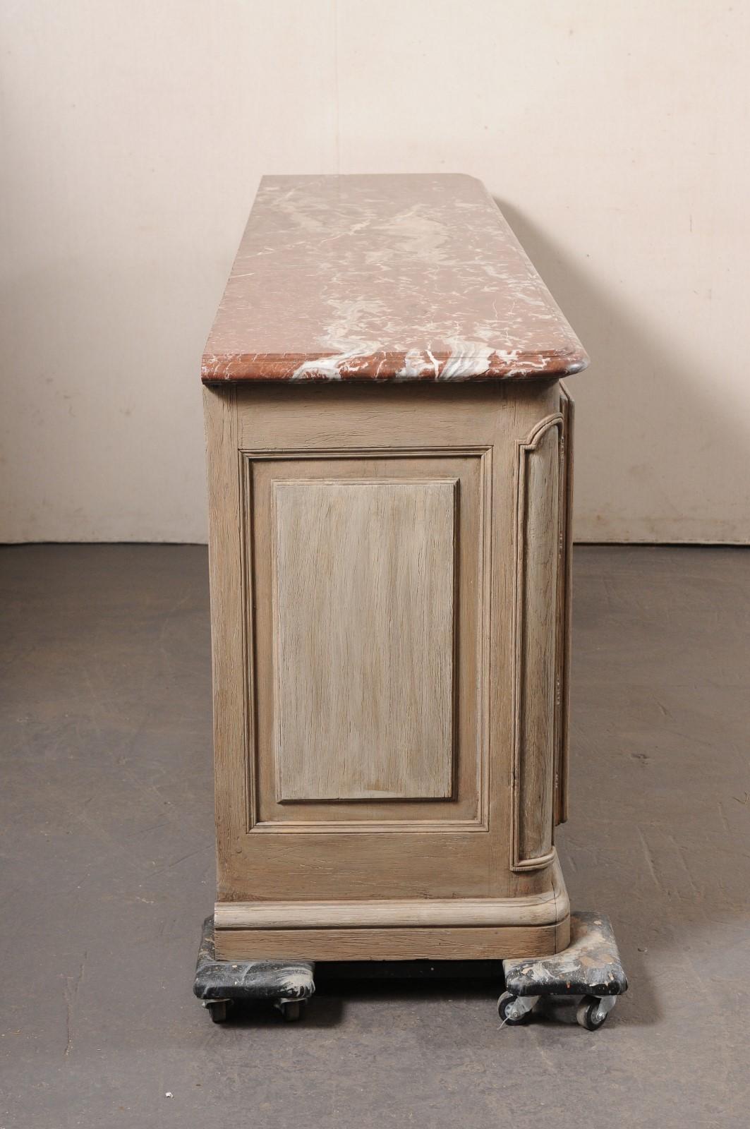 18th Century and Earlier 18th century French 4-Door Enfilade w/its Original Marble Top, 8ft Long For Sale
