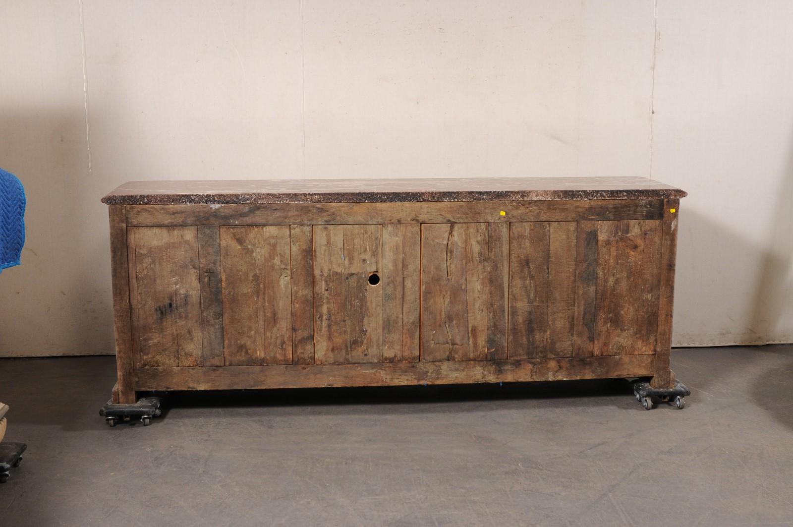 18th century French 4-Door Enfilade w/its Original Marble Top, 8ft Long 1