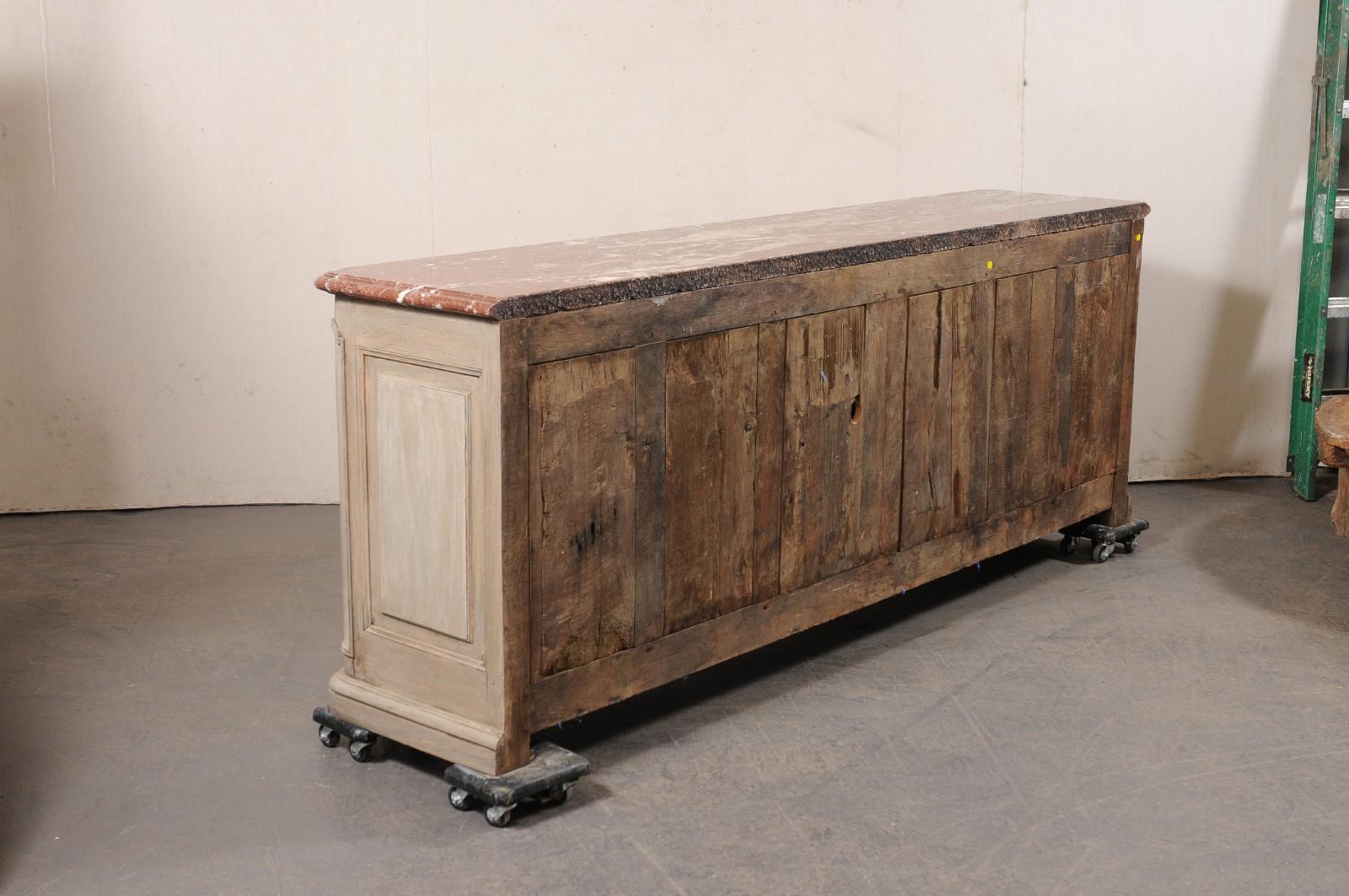 18th century French 4-Door Enfilade w/its Original Marble Top, 8ft Long 2