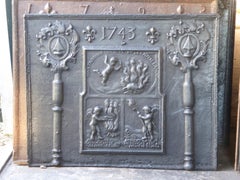 18th Century French 'Allegory of Love' Fireback / Backsplash