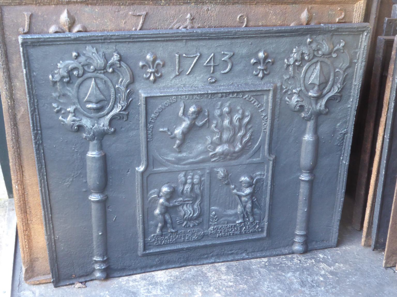 Louis XIV 18th Century French 'Allegory of Love' Fireback / Backsplash For Sale