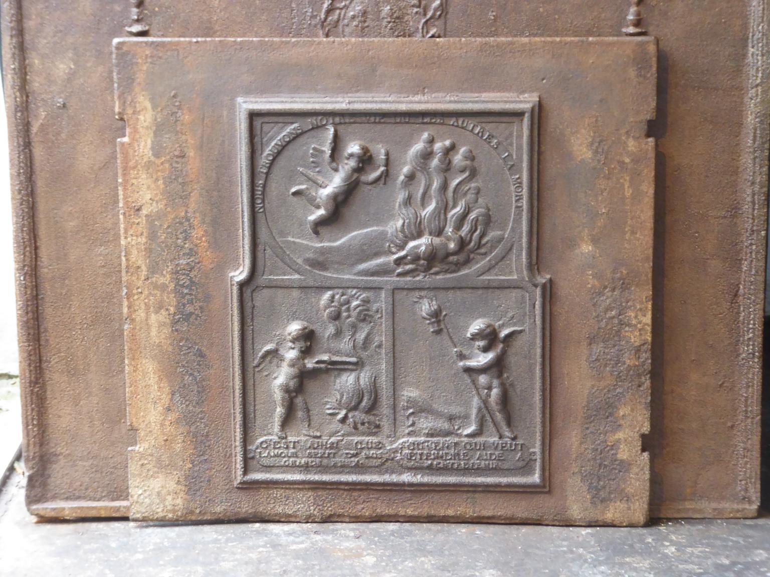 Louis XIV 18th Century French 'Allegory of Love' Fireback / Backsplash For Sale