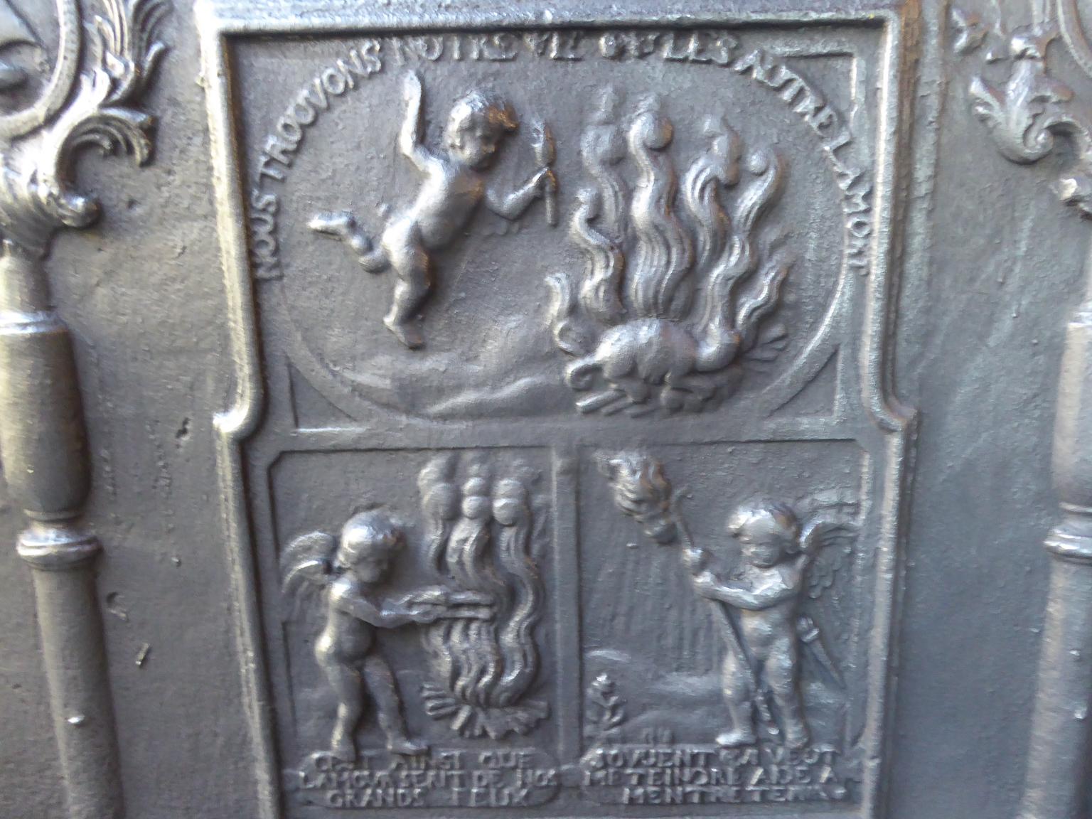 18th Century French 'Allegory of Love' Fireback / Backsplash In Good Condition For Sale In Amerongen, NL
