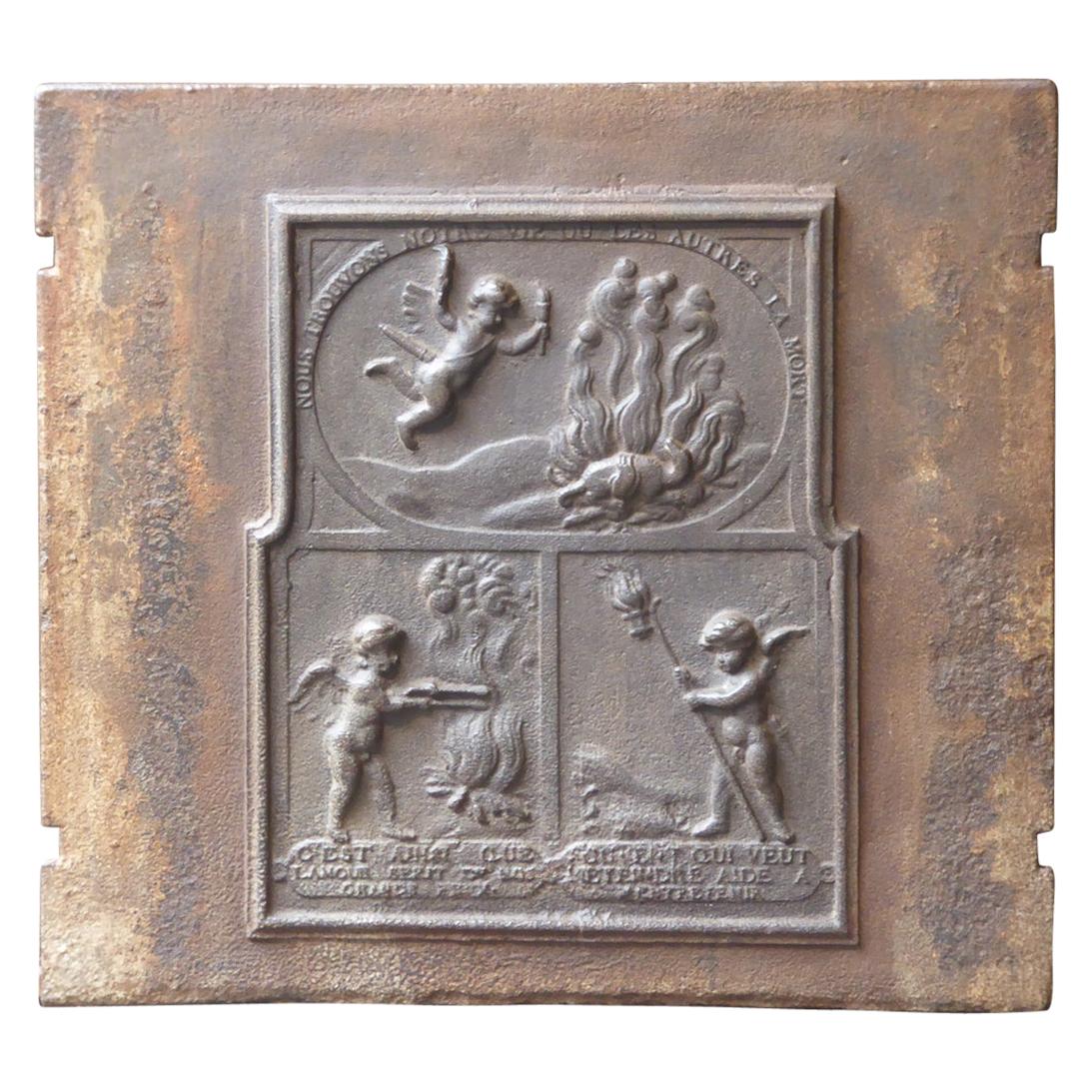 Revestimiento / Chimenea francesa del siglo XVIII "Alegoría del Amor