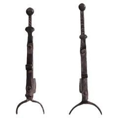 18th Century French Andirons in cast iron