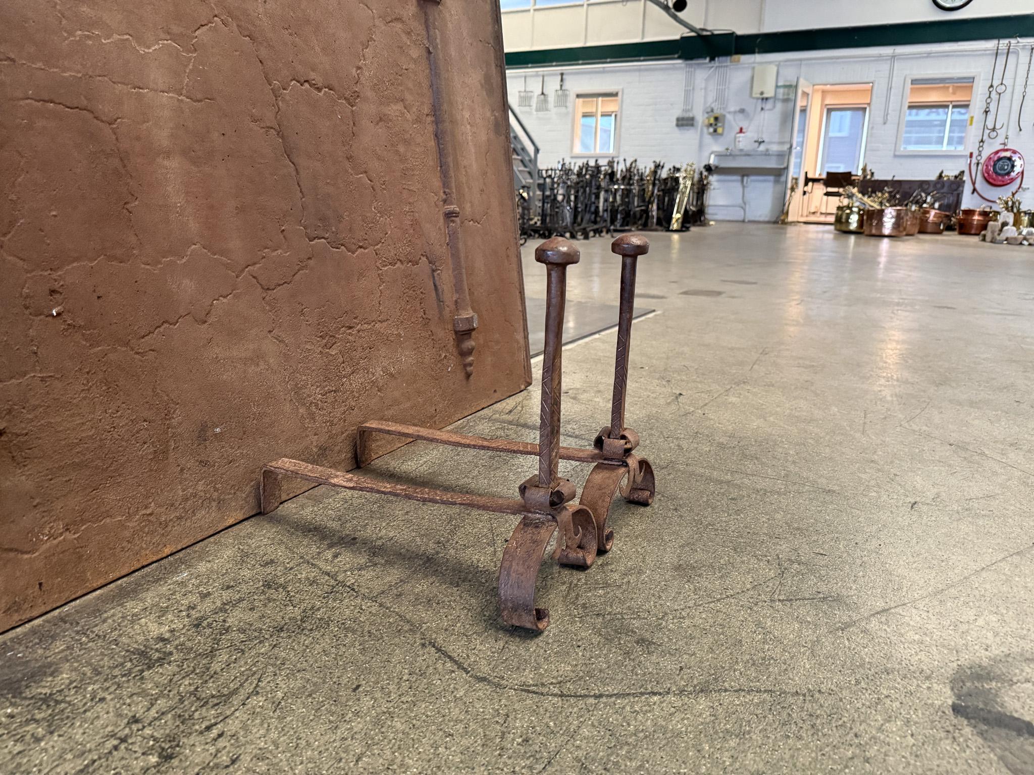 18th Century French Andirons or Firedogs, Louis XV Period For Sale 13