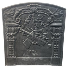 18th Century French Antique Cast Iron Megeve Fireback