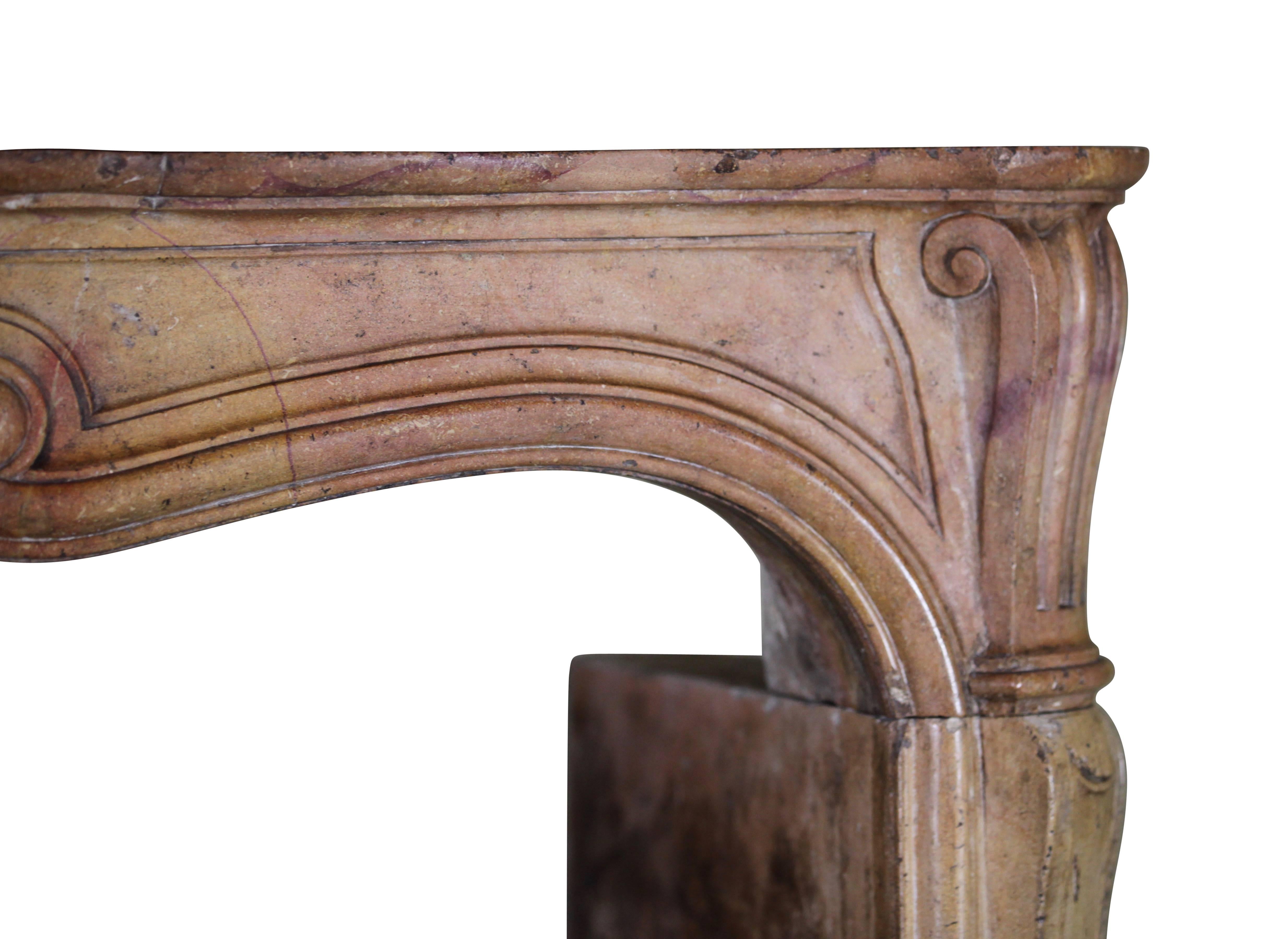 18th Century French Antique Fireplace Surround in Stone Out of a Panel Room For Sale 2