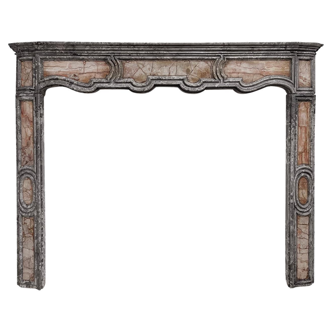 18th Century French Louis XIV Antique Marble Fireplace Mantel