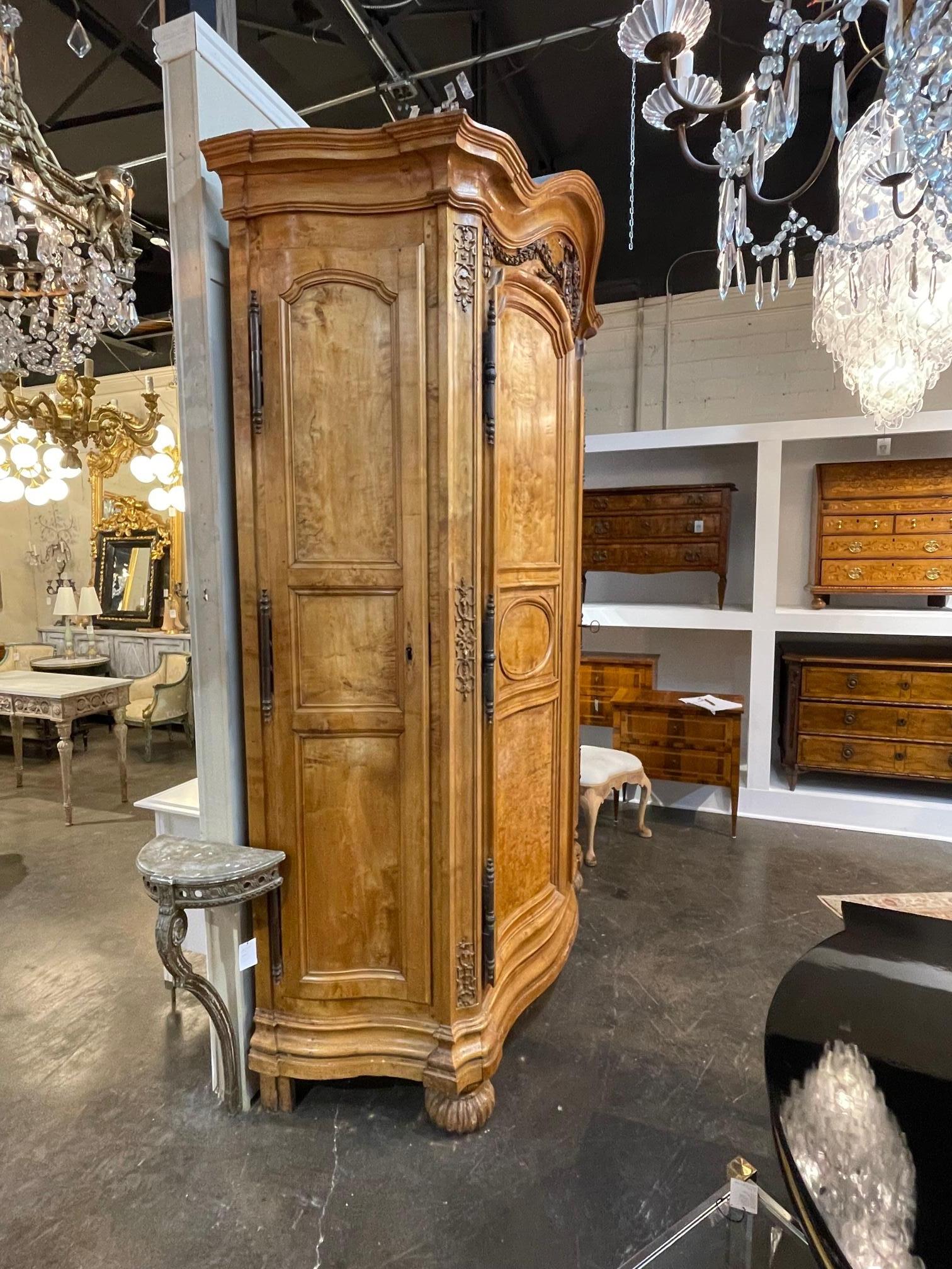 Carved 18th Century French Armoire For Sale