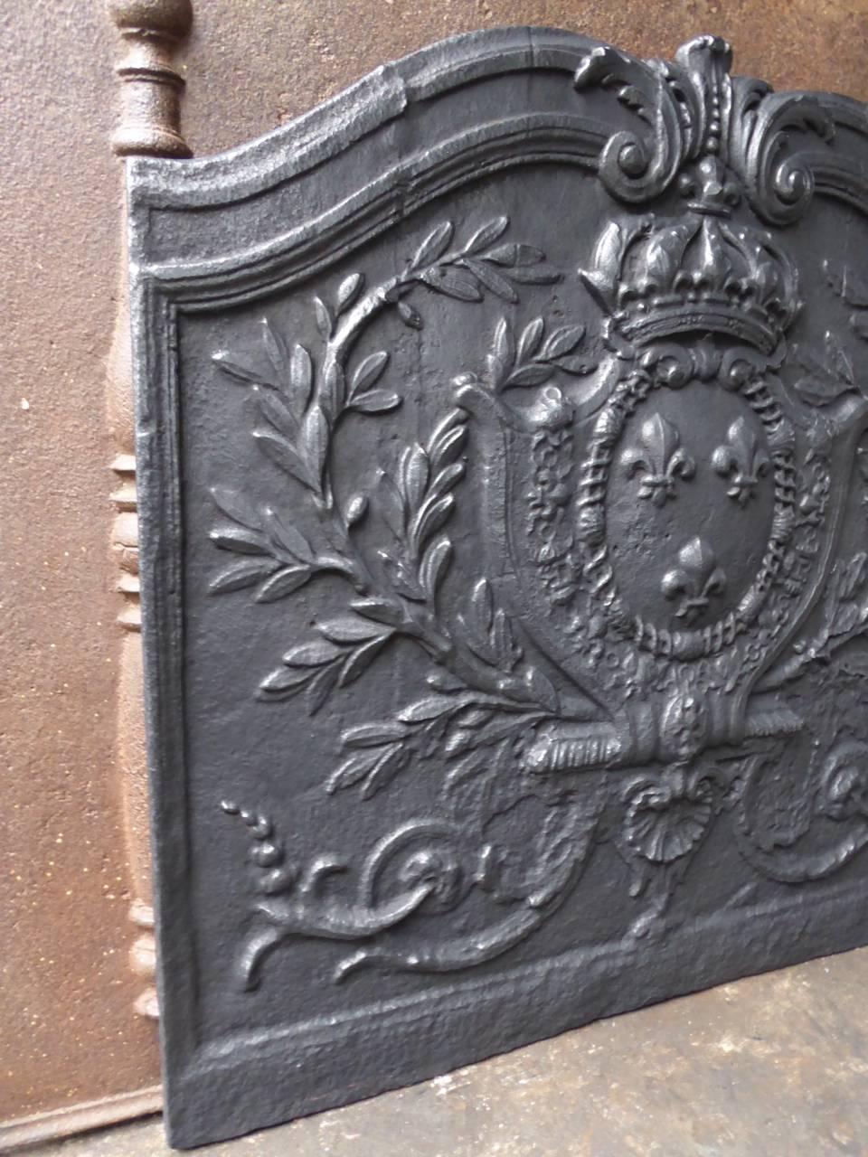 18th Century and Earlier 18th Century French 'Arms of France' Fireback