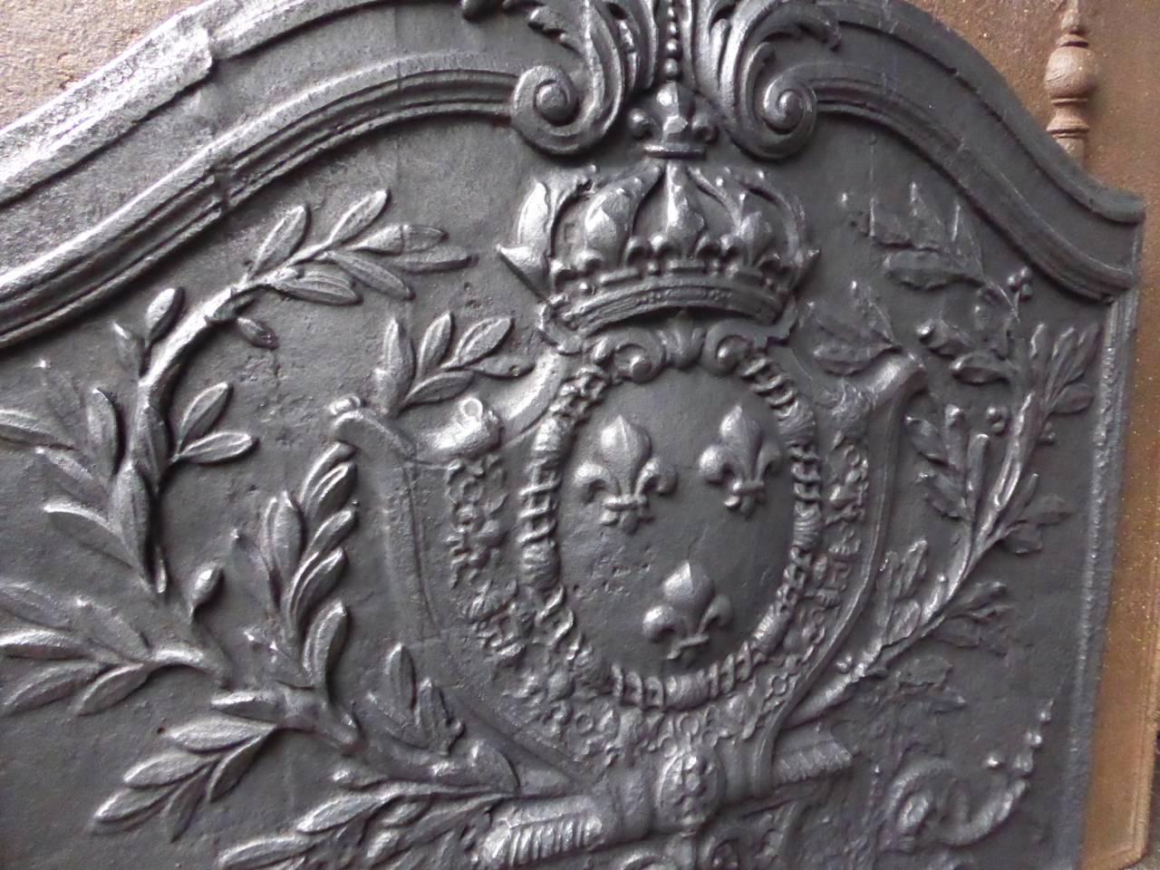 Iron 18th Century French 'Arms of France' Fireback