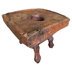 18th Century French Arte Populaire Mortar - Side Table