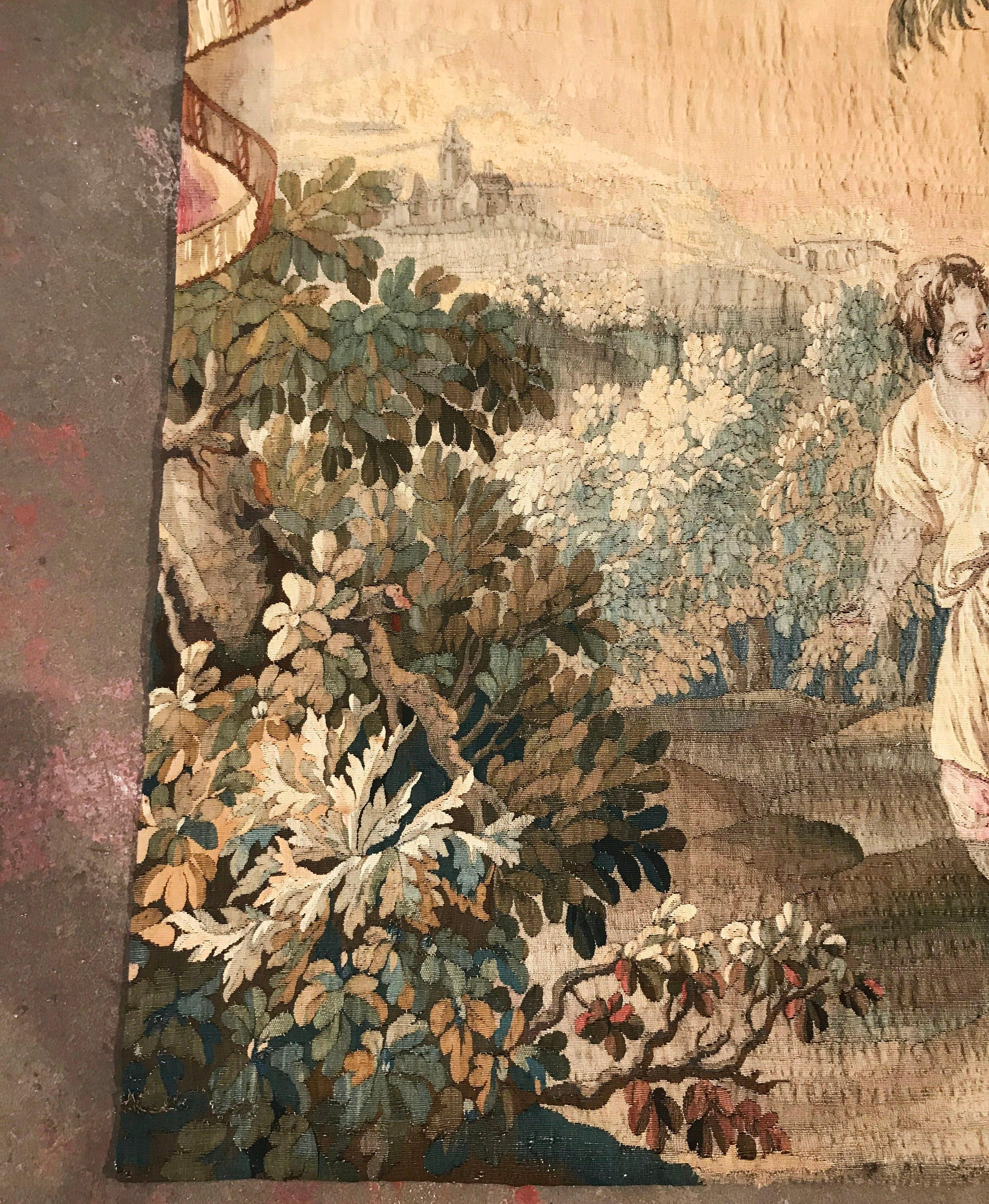 Classical Roman 18th Century French Aubusson Mythological and Scenic Tapestry Composition